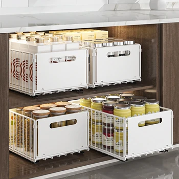 Pull-Out Kitchen Storage Drawer Rack 1