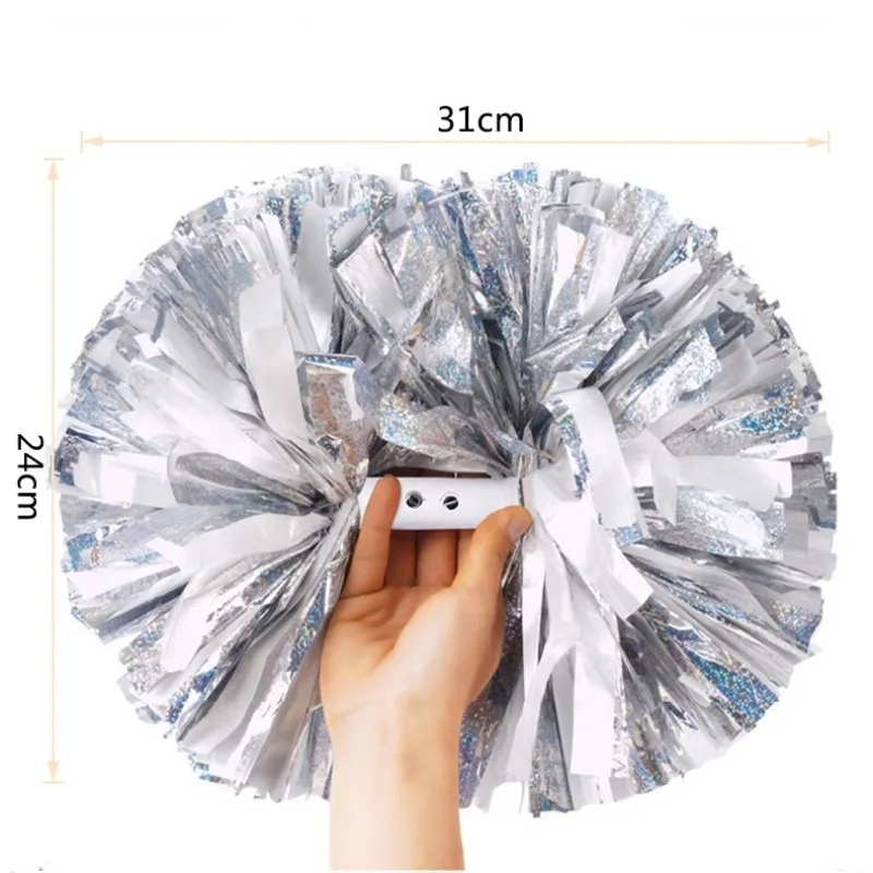 2pcs Cheerleading Pom Poms Game Club Competition Cheering Ball Flower Sports Match Vocal Dance Party Concert Come On Props