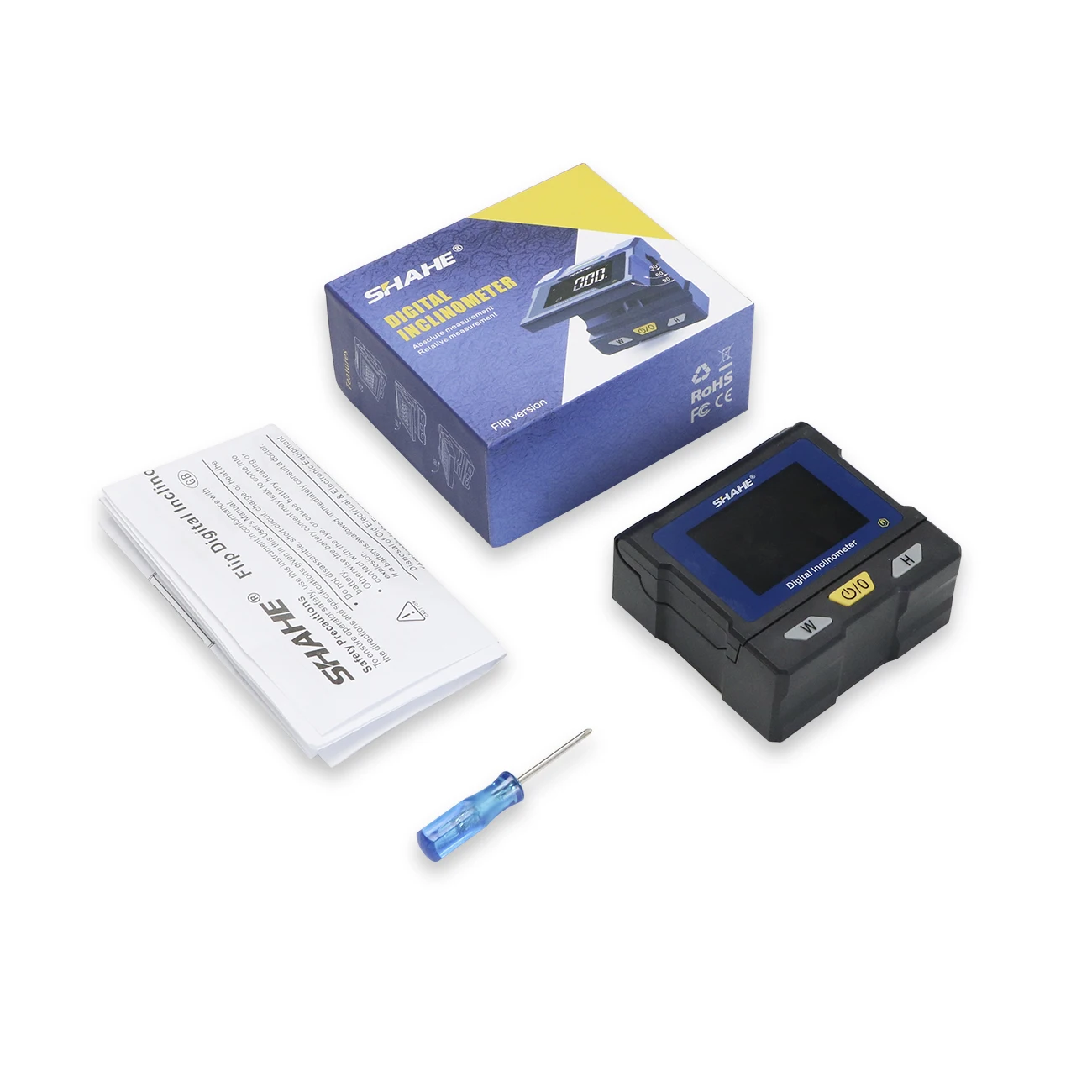 SHAHE Digitaler Winkelmesser mit aufklappbarem Display, magnetischer Winkelmesser, Neigungsmesser, Winkelmessgerät mit 4*90 ° und 2*180 ° – Detail 12