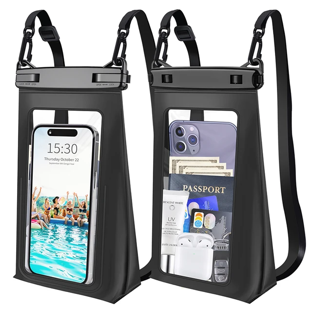 Pochette Etanche Smartphone, Sac Etanche Telephone Portable Etui Pochette  Imperméable avec Sangle Réglable, IPX8 Plage Accessoire pour Nage Pêche