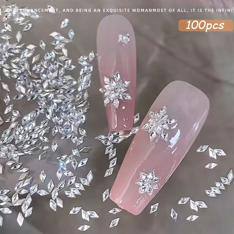 100PCS Zircon Nail Charms 1