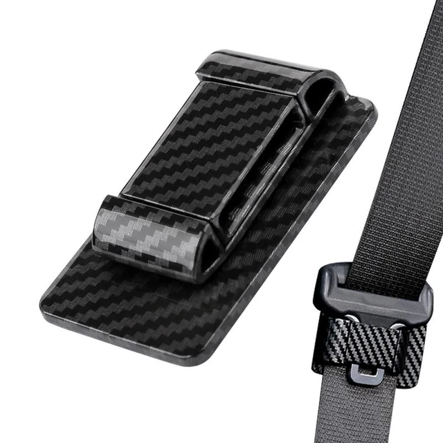 2pcs - Car Seat Belt Buckle Alarm Stopper Clip - Real Carbon Fiber