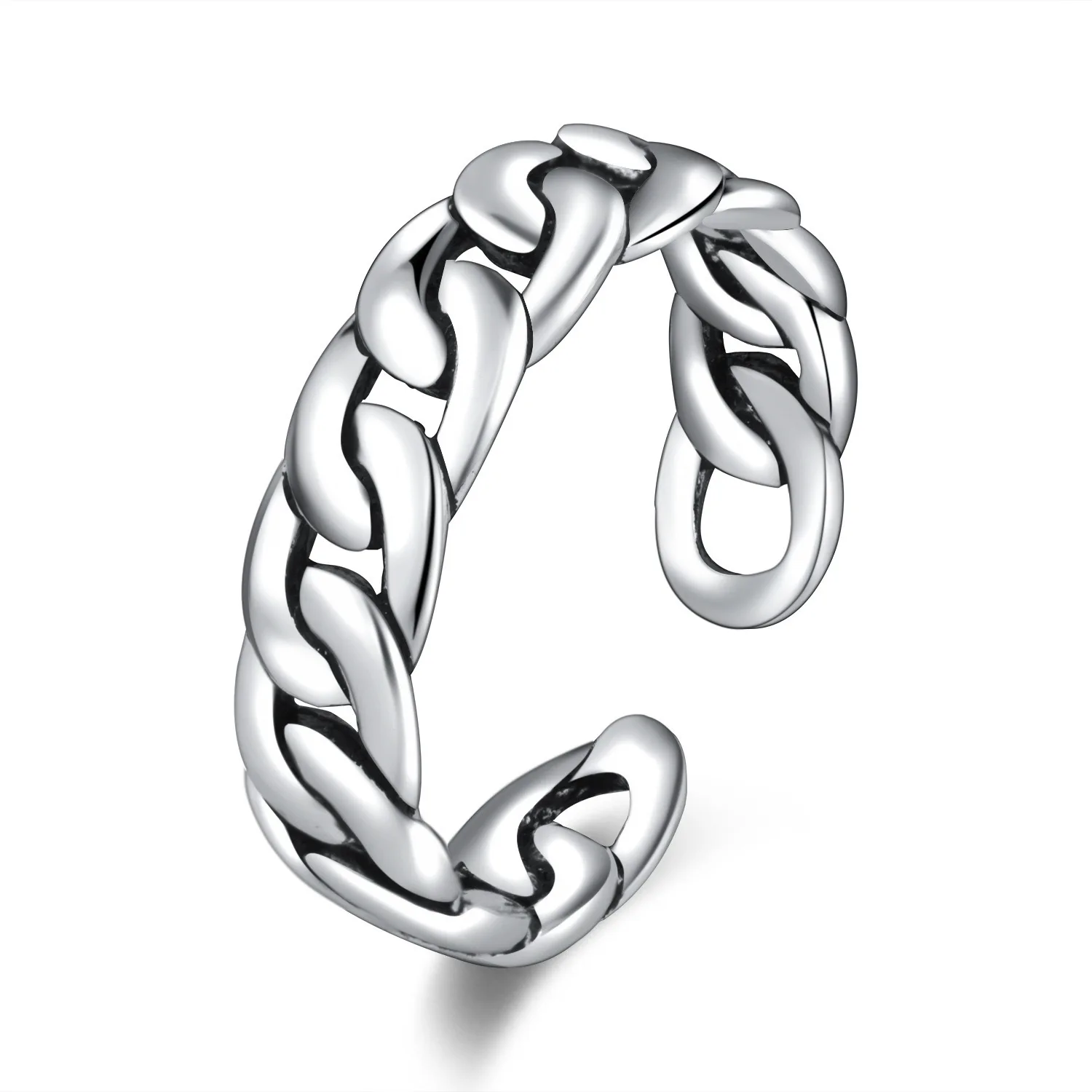 925 Sterling Silver Rings for Women Men Couple Minimalist Handmade Simple Chain Ring Party Jewelry Gift Prevent Allergy silver rings silver ring