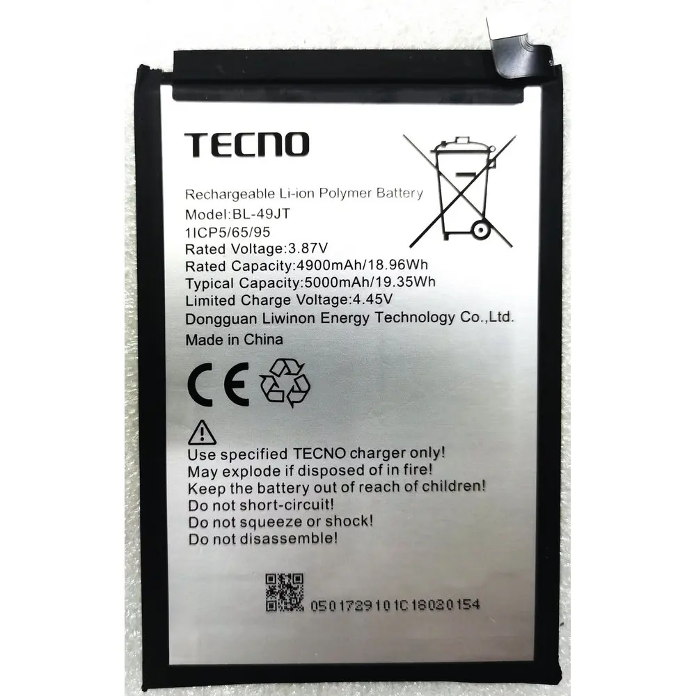 New Original TECNO BL-49JT 5000mAh High Capacity Replacement Battery