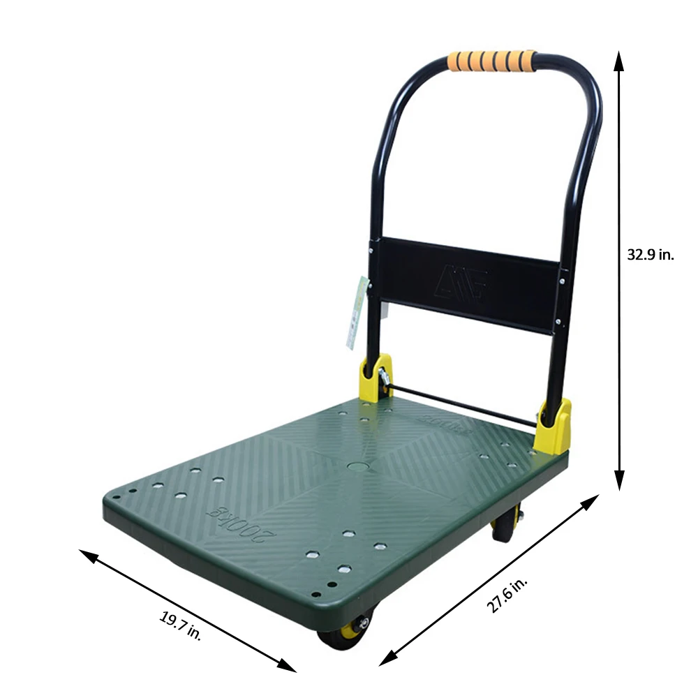 Home Large Foldable Push Cart 330 lbs. Capacity Moving Platform Hand Truck Heavy Duty Space Saving Collapsible Heavy Rolling