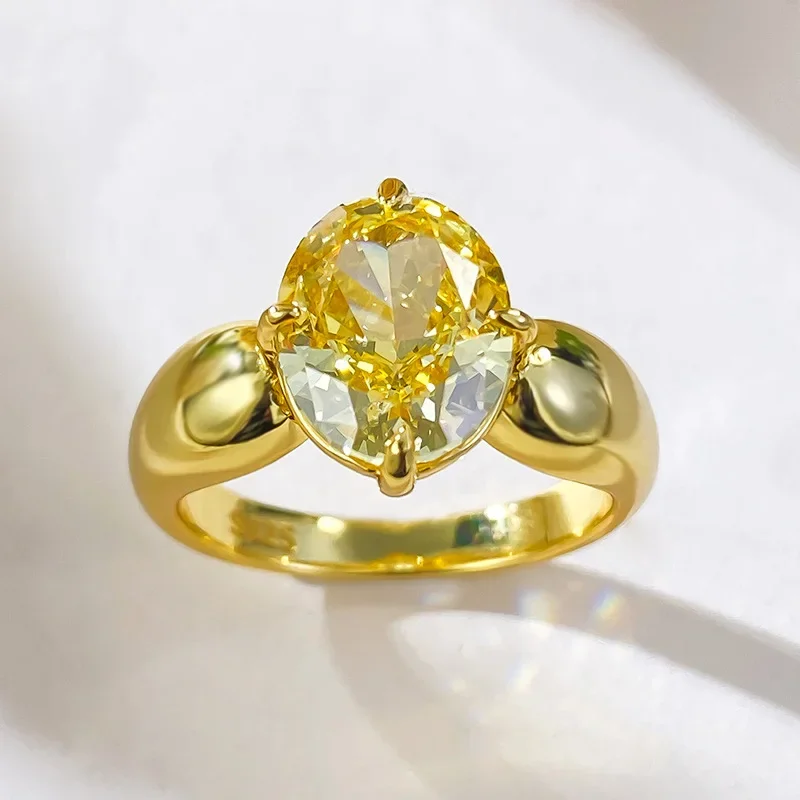 Anello da donna in argento sterling 100% stile moda 2025, colore giada gialla ovale_voghion.com
