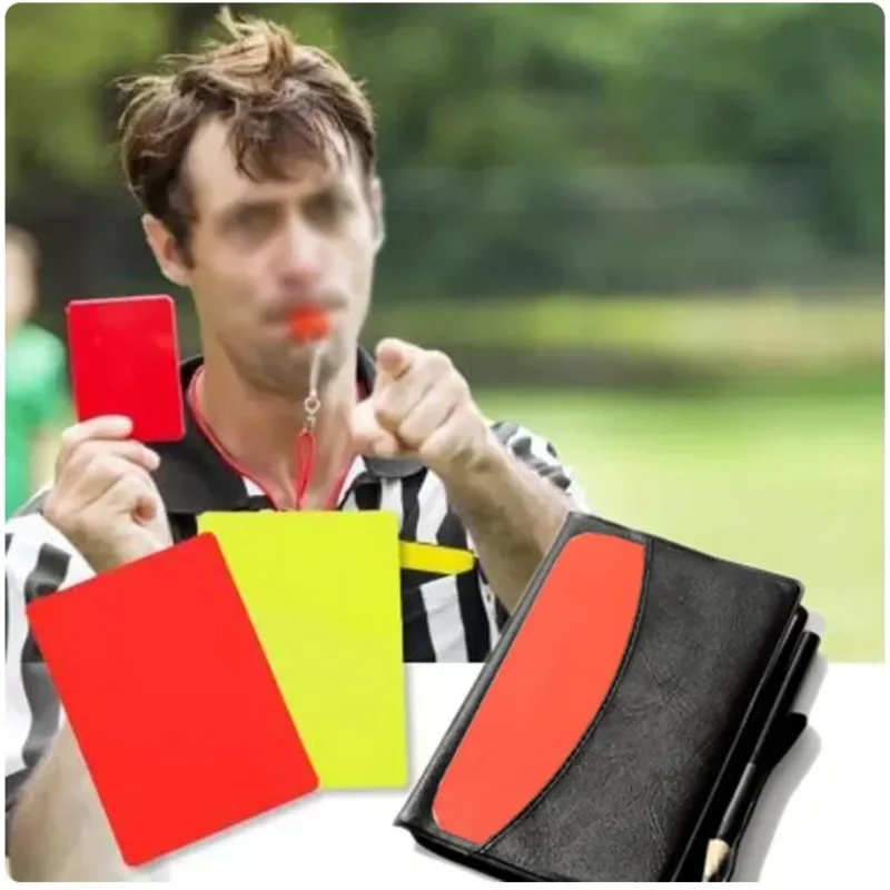 Football Soccer Referee Card Set Red and Yellow Card Referee Supplies Wallet Notebook Professional Game Tools