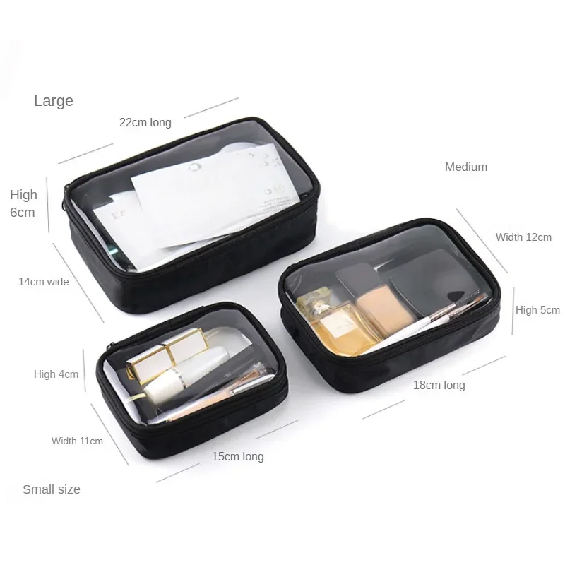 Women Makeup Bag Waterproof Clear PVC Travel Cosmetic Bags Case Travel Make Up Kit Bags for Men Toiletry Brush Organizer Pouch 6