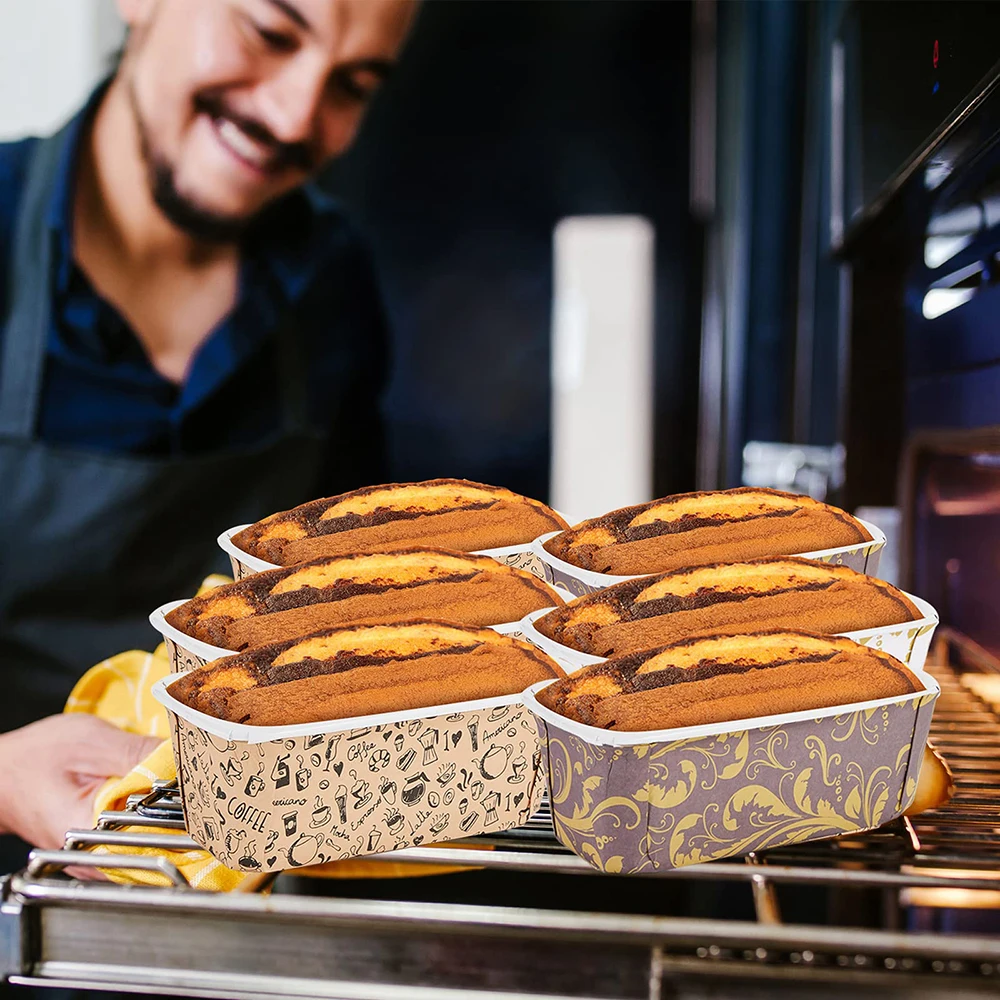 Loaf pan liners paper loaf pans disposable paper rectangle baking tray bread cake display DIY pastry accessories 50Pcs
