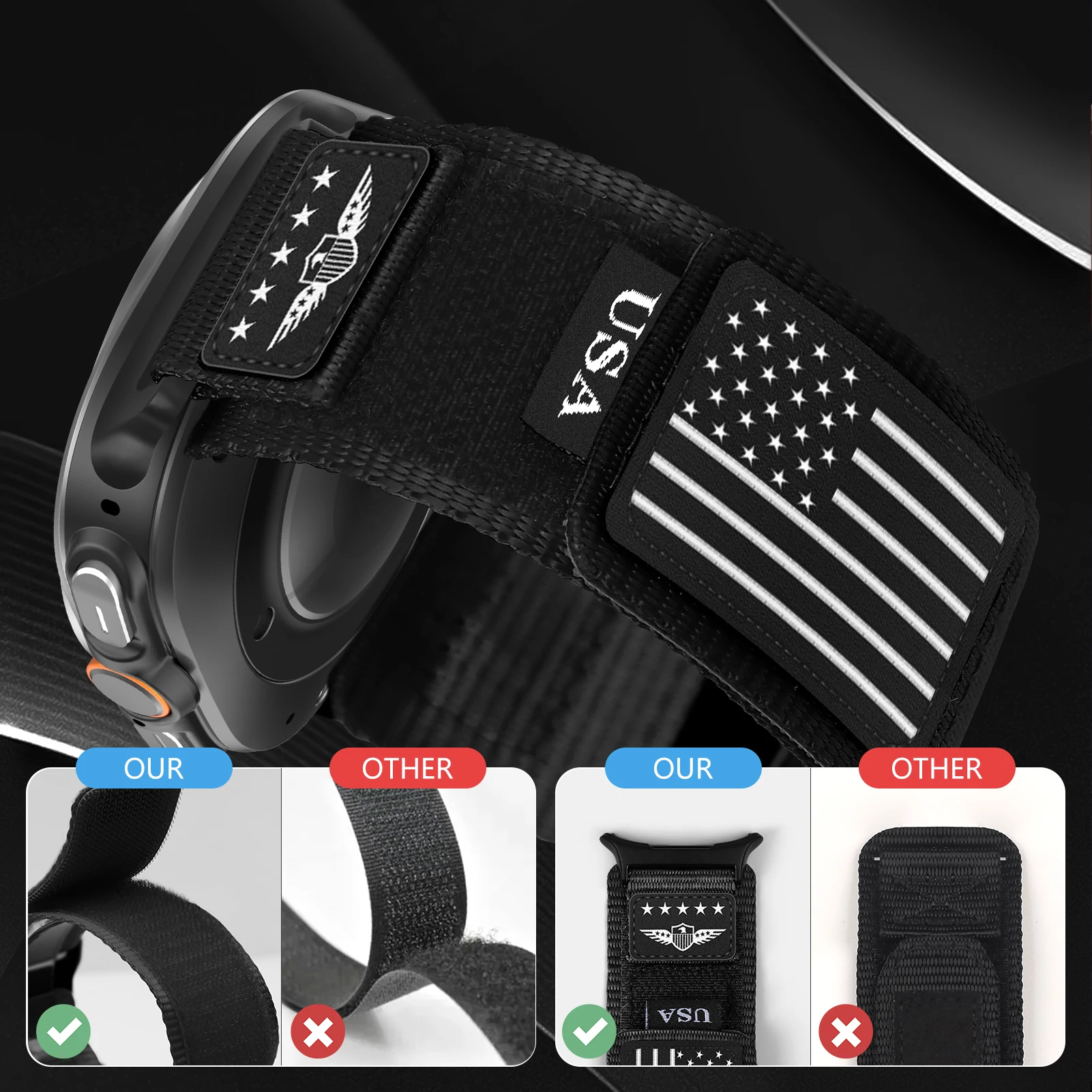 Adjustable Nylon Sport Band Strap for Samsung Galaxy Watch Ultra - 47mm Wrist Accessory Bracelet