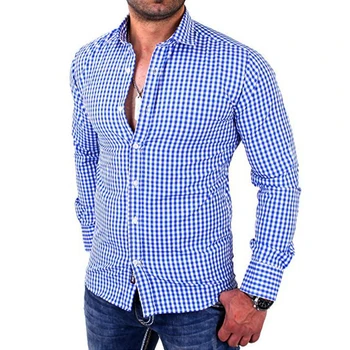 Camisa Casual Marshall Xadrez Manga Longa Branca Preta