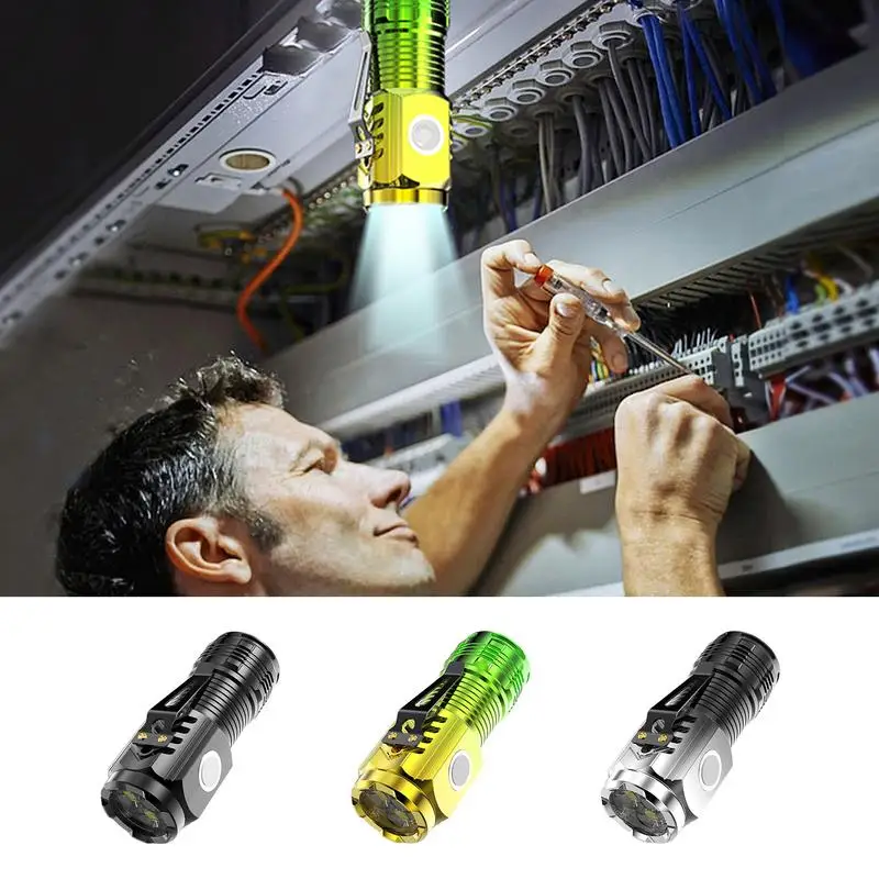 

Multi-functional 3-eyes Flashlight Outdoor Mini Ultra Portable Rechargeable Lighting Camping Waterproof LED Flashlight
