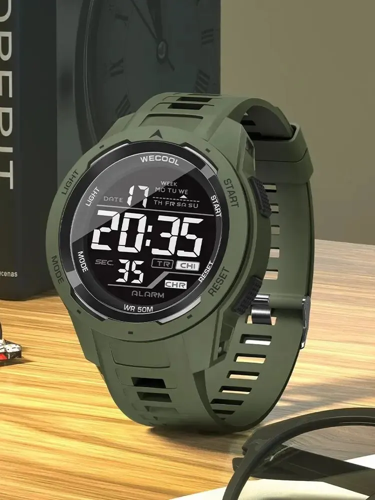 Sport Digital 50M Waterproof LED Back Light Alarm Clock Multifunction Watch for WECOOL Brand W-616