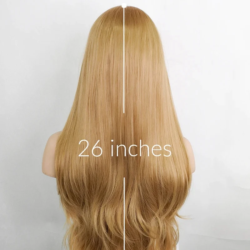 Lace Front Wig Lace Wig Glueless Golden Blonde Synthetic for Women
