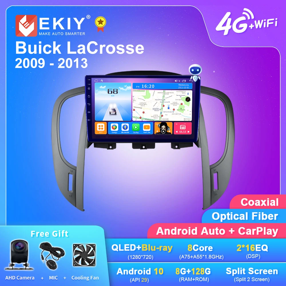 

EKIY T7 Android 10 Car Radio 8G+128G For Buick LaCrosse 2009 - 2013 Multimedia Player GPS Navigation Stereo No 2din Head Unit
