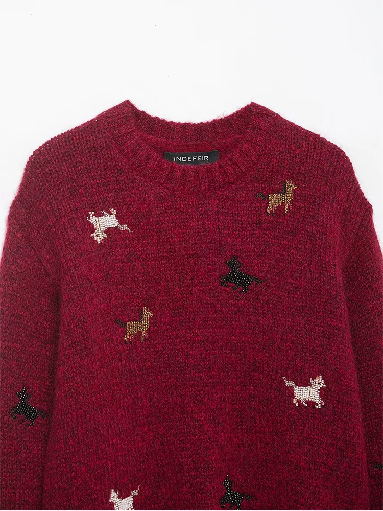 Casual Chic Knitted Pullover Women Elegant Sweater Long Sleeve O neck Female Autumn Winter New Year Knitwear Sweaters Top