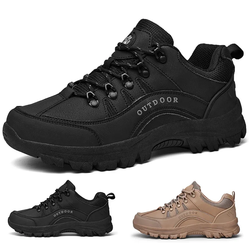 

2023 New Men Shoes Leather Waterproof Hiking Shoes Outdoor Large Size Hunting Fishing Shoes Hiking Travel Shoes Men Sports Shoes