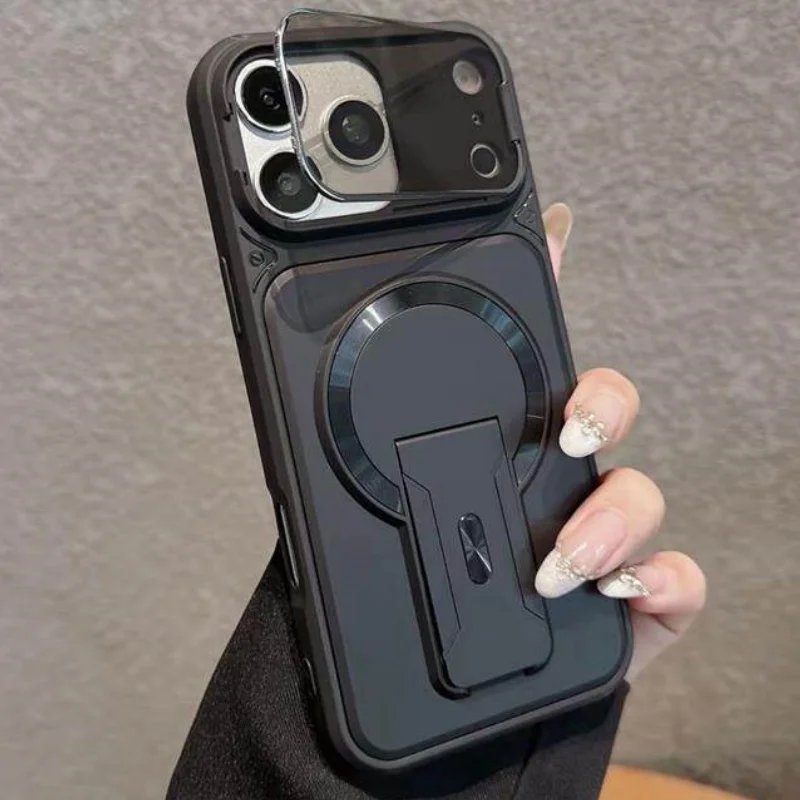 Premium Magnetic Stand Phone Case with Holder and Lens Protection