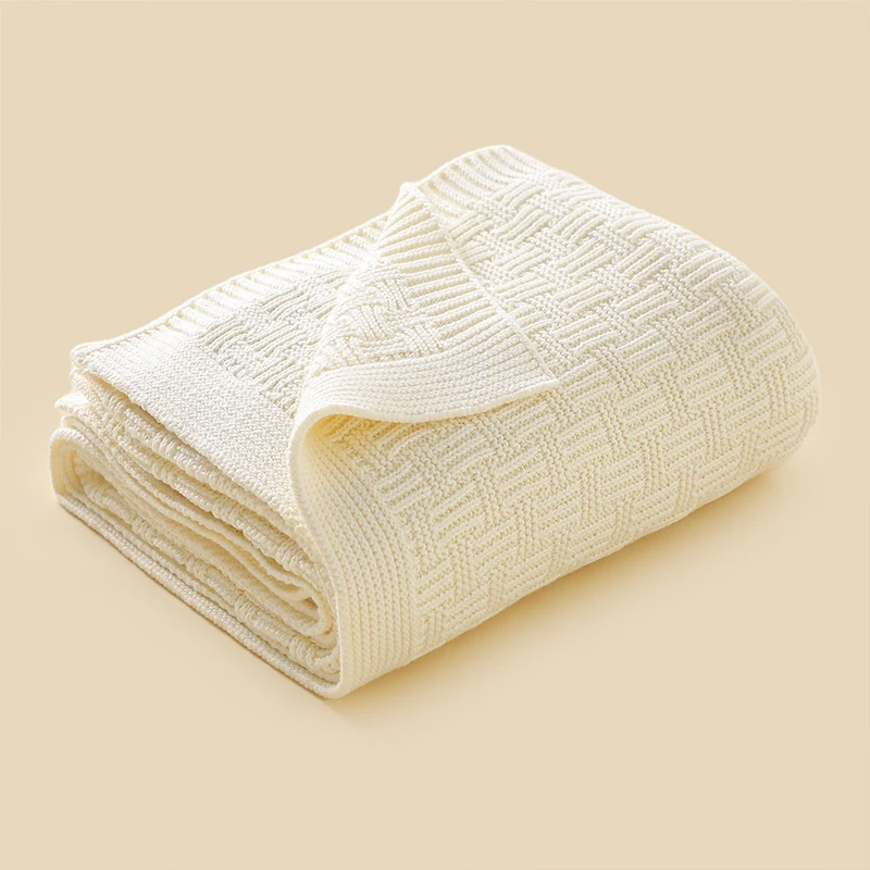 Baby Blankets Swaddle Wrap 90*70cm Newborn Netural Solid Color Knitted Stroller Basket Bedding Covers Stuff Portable All Seasons 4