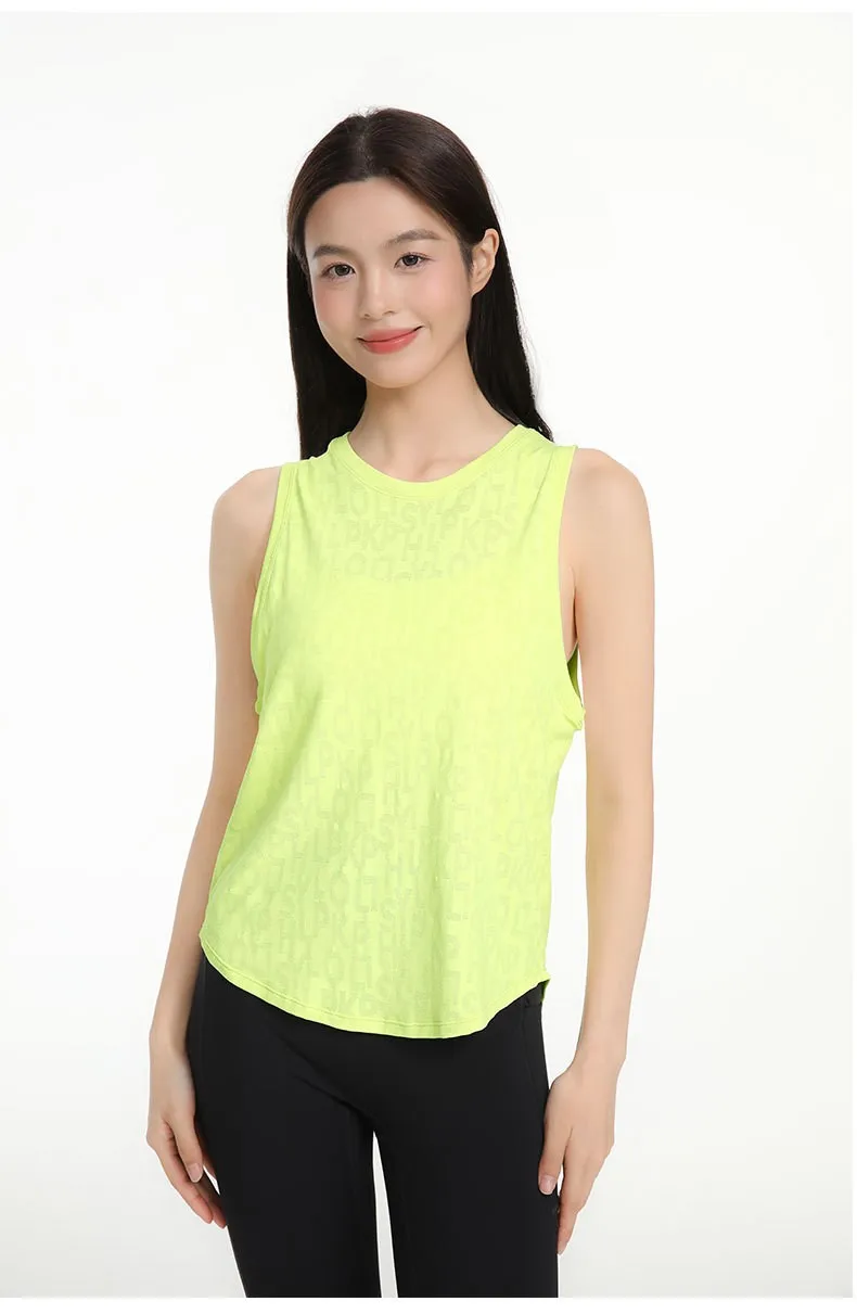 Women's Lightweight Summer Printed Sports Vest - Sleeveless Yoga & Gym Top