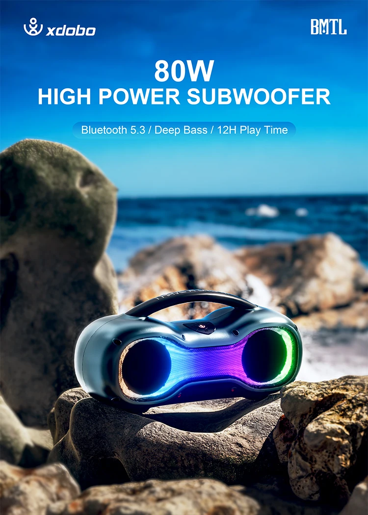 Description Picture 3 of itemXdobo BMTL Dream Wireless Bluetooth-Compatiable Speaker Colorful Light Effect 80W Deep Bass Subwoofer IPX6 Waterproof Boombox