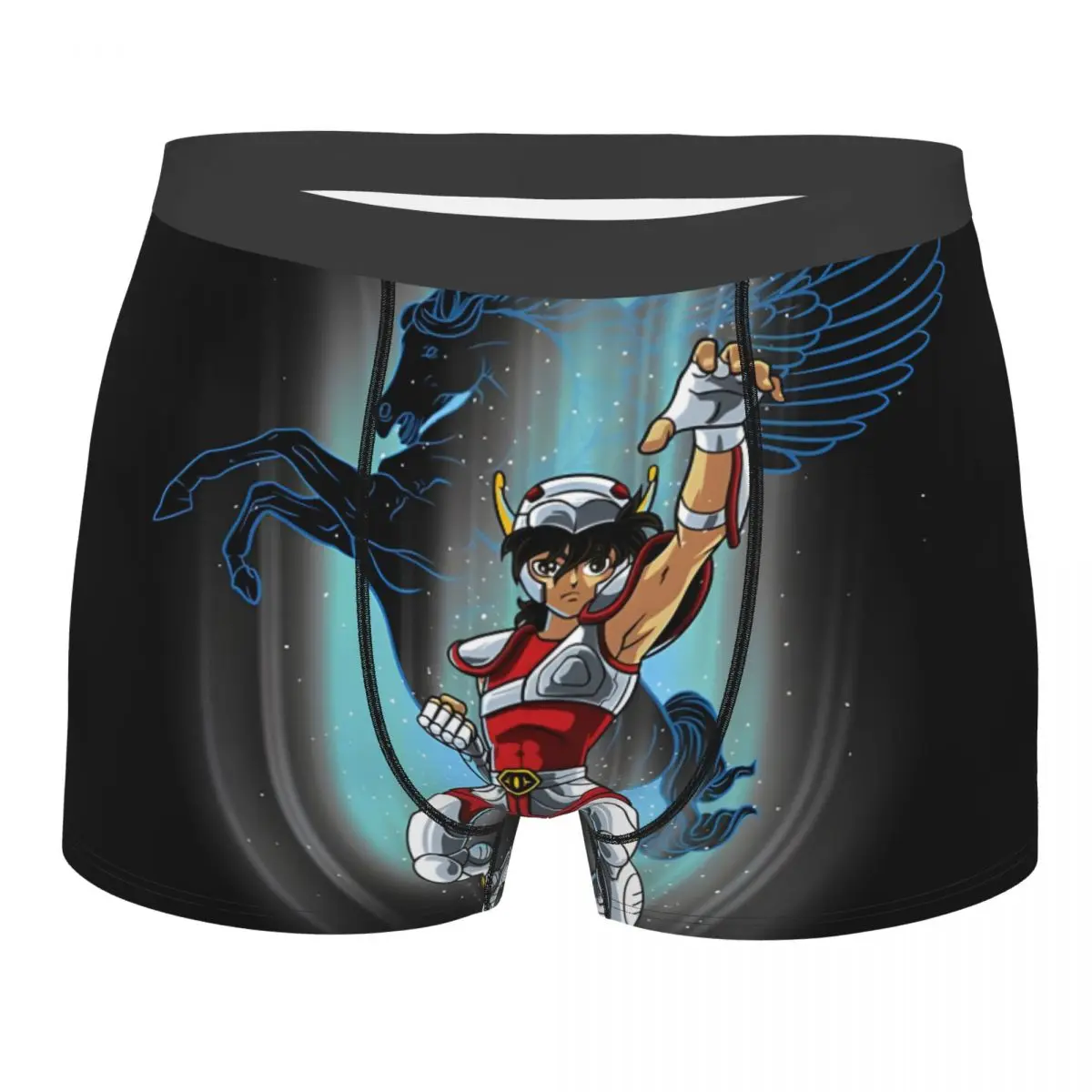 

Novelty Boxer Seyia Of Pegasus Shorts Panties Saint Seiya Game Briefs Men's Underwear Breathable Underpants for Male Size