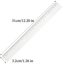High Precision Transparent Measuring Ruler - Office & Educational Stationery Supplies (30cm)