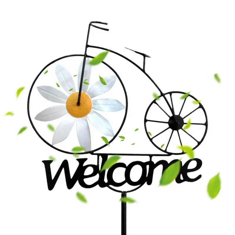 

Garden Decor Wind Spinners Windmill Yard Stake With Welcome Sign Home Décor Accents For Children's Playground Courtyards