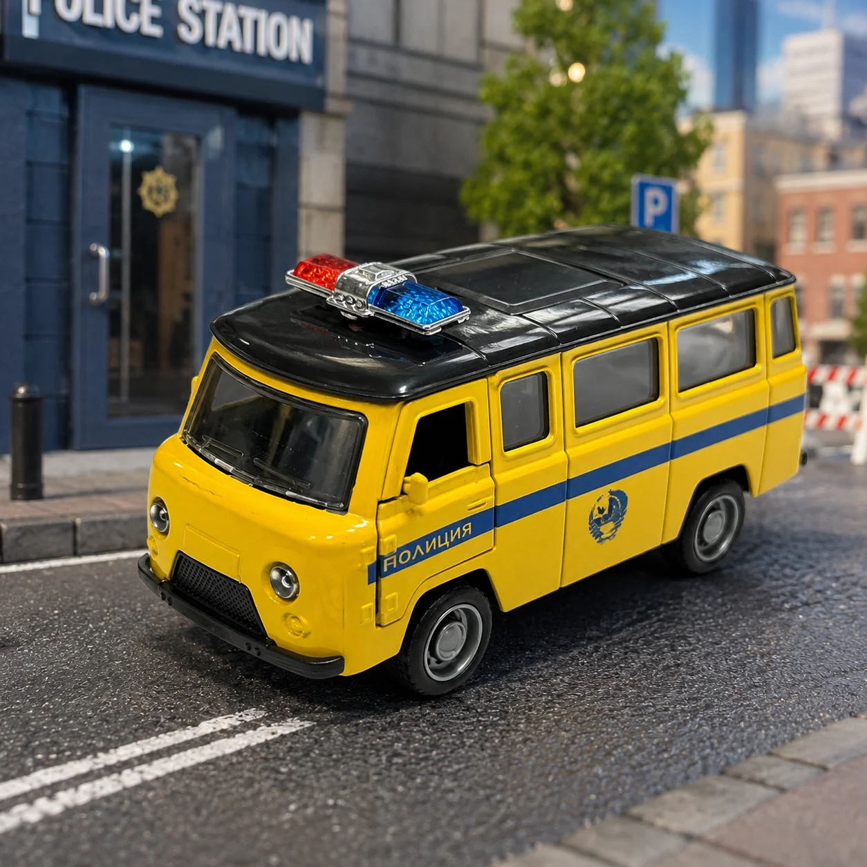 Vintage Utility Van Style Toy Car with Powerful Spring and Metal Casting - The Perfect Gift