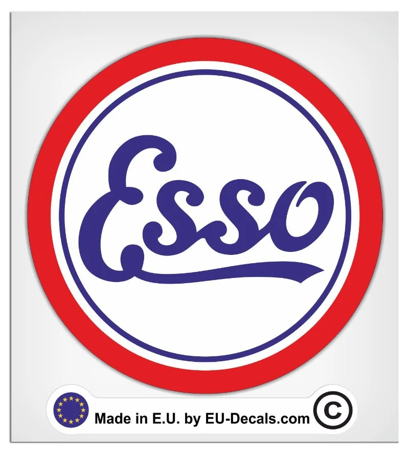 Per 100Mm-4 "Vintage-Esso-Oil-Laminato-Decalcomania-Sticker-Vespa-Vw-Classic Hod Rod