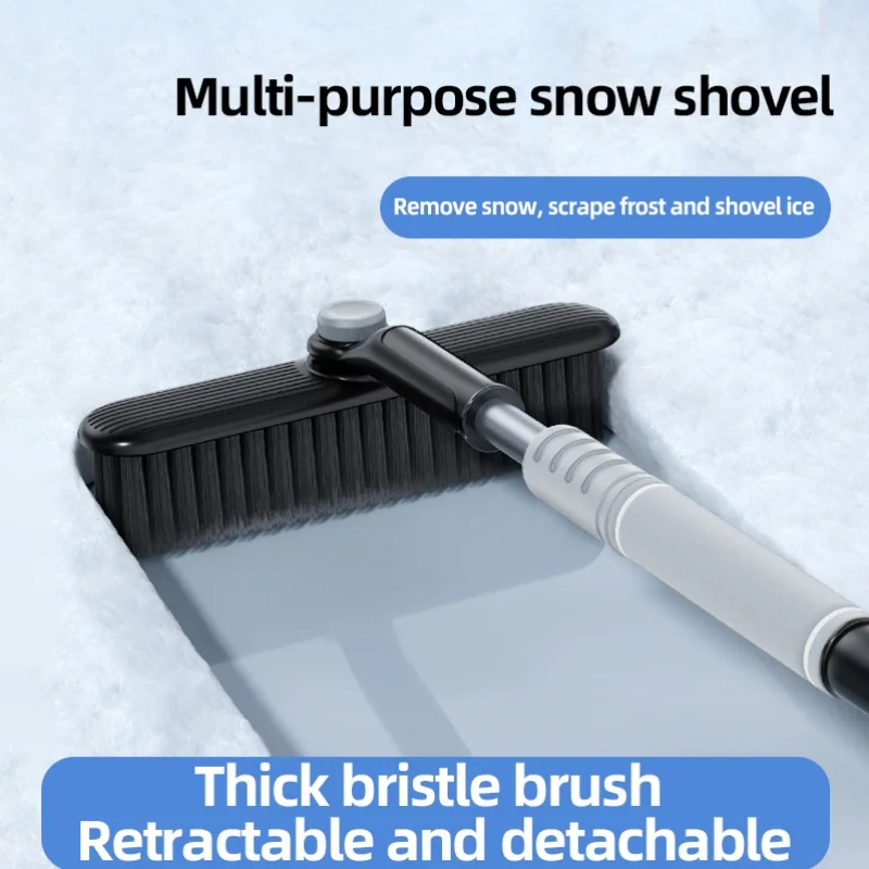 Adjustable Car Snow Shovel Extendable Ice Scraper Windshield Snow Brush Frost Remover Winter Vehicle Cleaner Tool