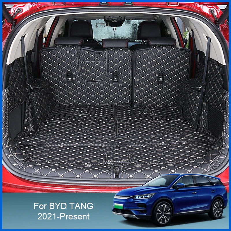 

Car Styling Custom Rear Trunk Mat For BYD TANG 2021-Present Leather Waterproof Auto Cargo Liner Pad Internal Accessories