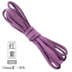 Vibrant Flat Faux Suede Braided Cord for DIY Jewelry and Gift Wrapping - 60 Color Collection, 10 - Yard Length (Purplish red)