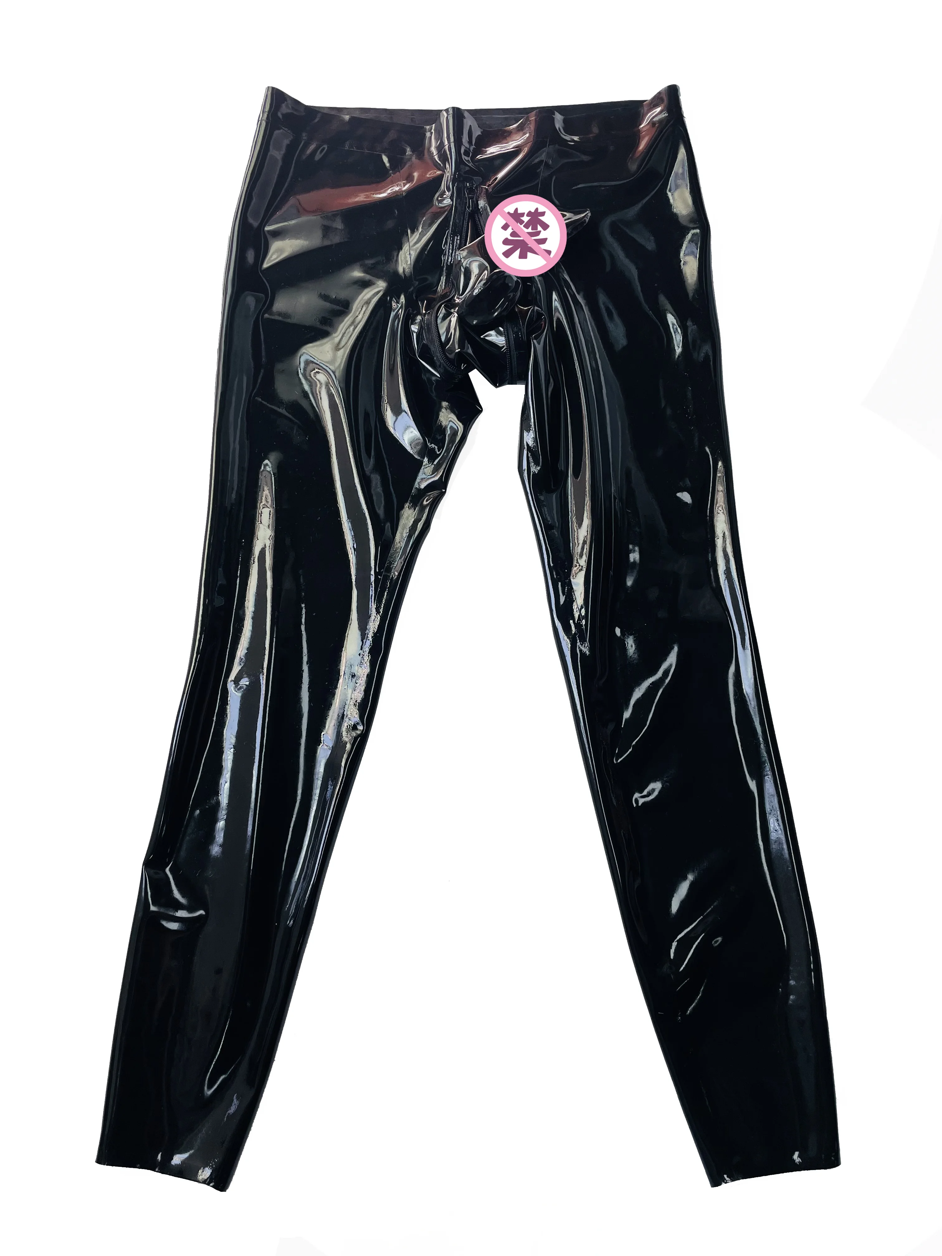 latex gummi trousers codpiece hidden two sheath 0.4mm made