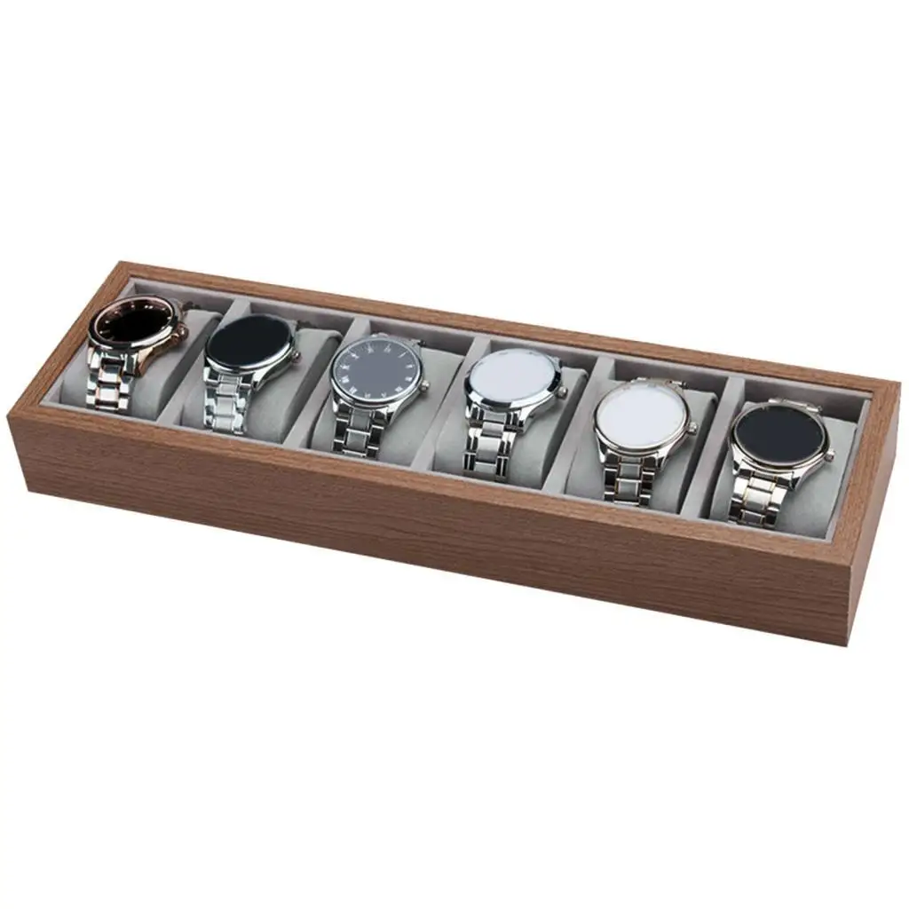 Watch Organizer Tray with Pillow 6 Slots Watch Jewelry Tray for Shop Display