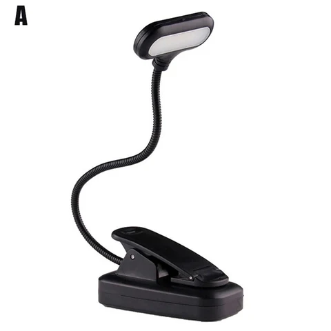 Book Night Light Eye Protection Adjustable Mini Clip-On Study Desk Lamp  Battery Powered Flexible for Travel Bedroom Reading