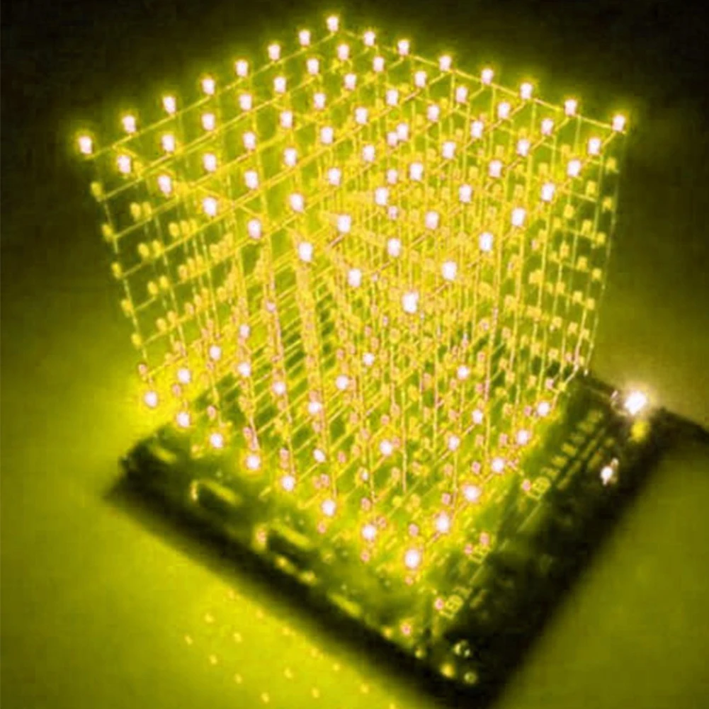 사각 LED 전자 장난감 납땜 프로젝트 키트, 미니 3D LED 큐브, DIY 전자 키트, 큐브 납땜 키트, 3D8, 8x8x8, 3mm, 4.5-5.5V