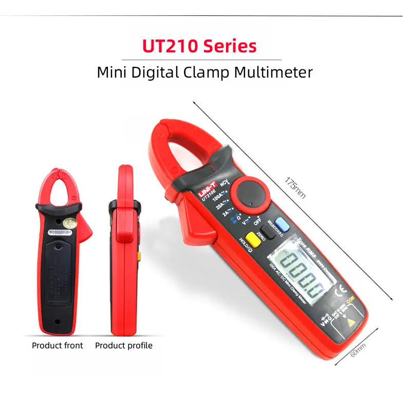 

UNI-T Mini Digital Electric Clamp Meter UT210E True RMS AC DC Current Voltage Tester VFC Capacitance Non Contact Multimeter Tool