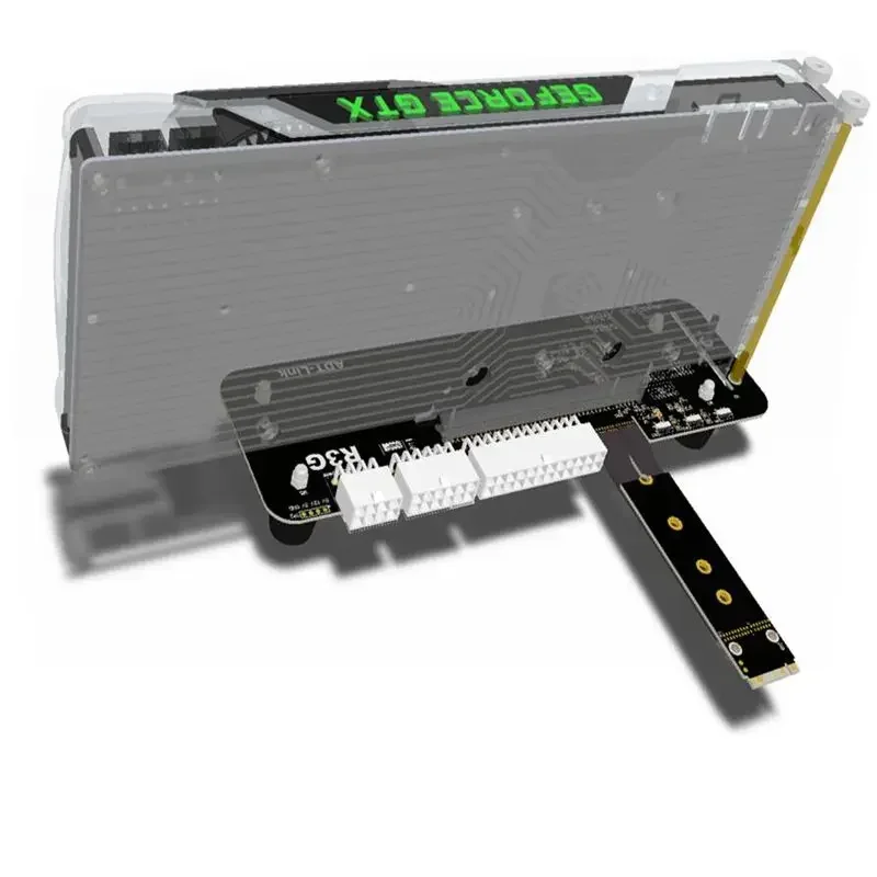 R63SG Mini PCIe M.2 NVMe M Key Edge To PCIe 3.0 4.0 X16 External EGPU Docking for NUC/ITX/STX/Notebook PC PCI-E 16x EGPU Adapter