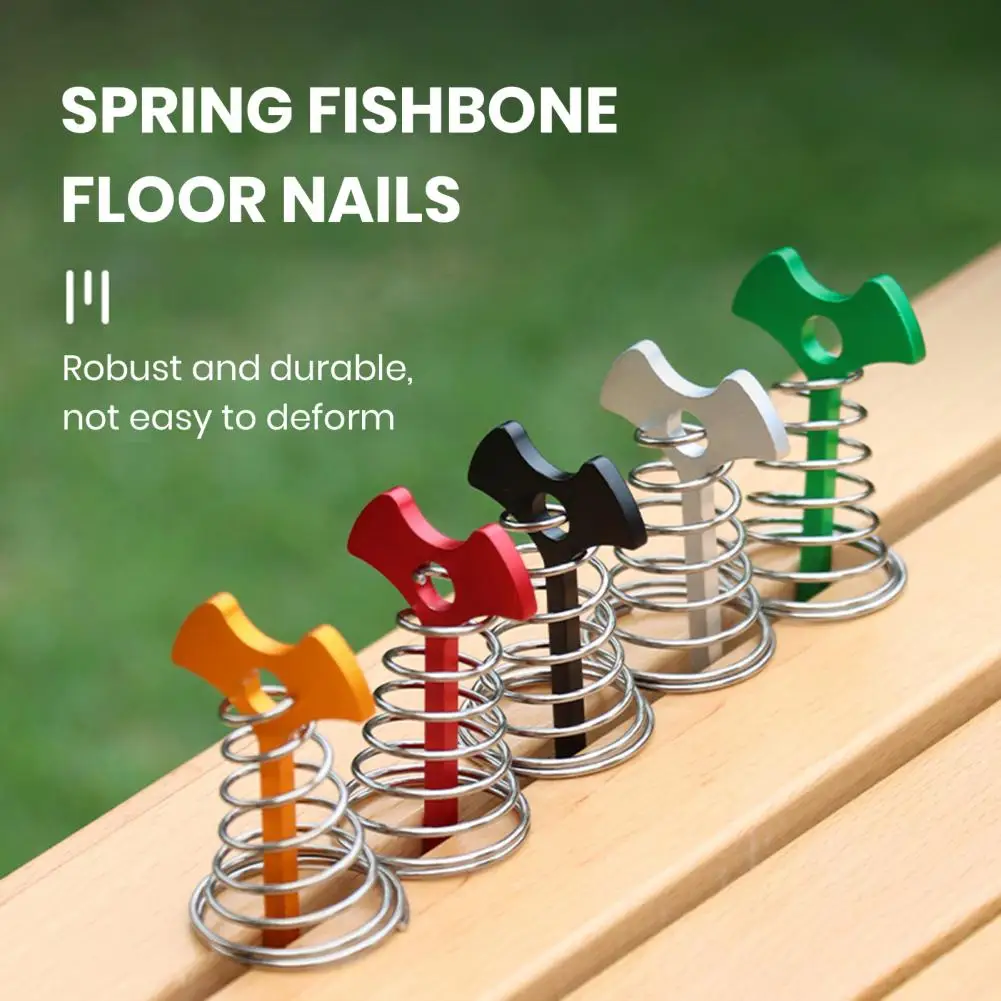

New Spiral Shaped Spring Octopus Deck Peg With Carabiner Hook Windstopper Rope Buckle Tent Hooks Board Pegs For Camping Hiking