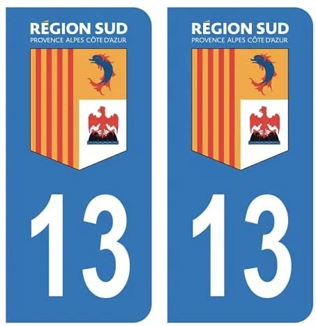 

For x2 Hadexia sticker license plate car department 13 Bouches Du RH logo southern region