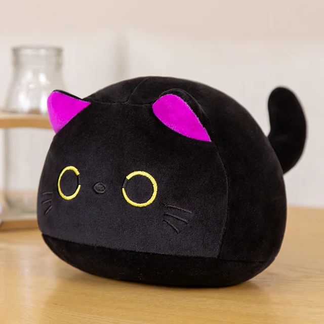 Petit chat noir c lin en peluche boule ronde en peluche de dessin anim sac pour