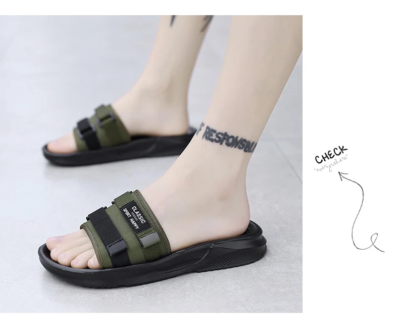Summer New Men's Slippers Outdoor Beach Sandals Mens Lightweight Slides Men Casual Shoes Flip-flops Home Slippers Beach Sandals