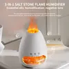 Fashionable 3D Flame Cold Mist Air Humidifier Ultrasonic Salt Stone Night Light Bedroom Sleep Aid Essential Oil DiffuserDiffuser 5