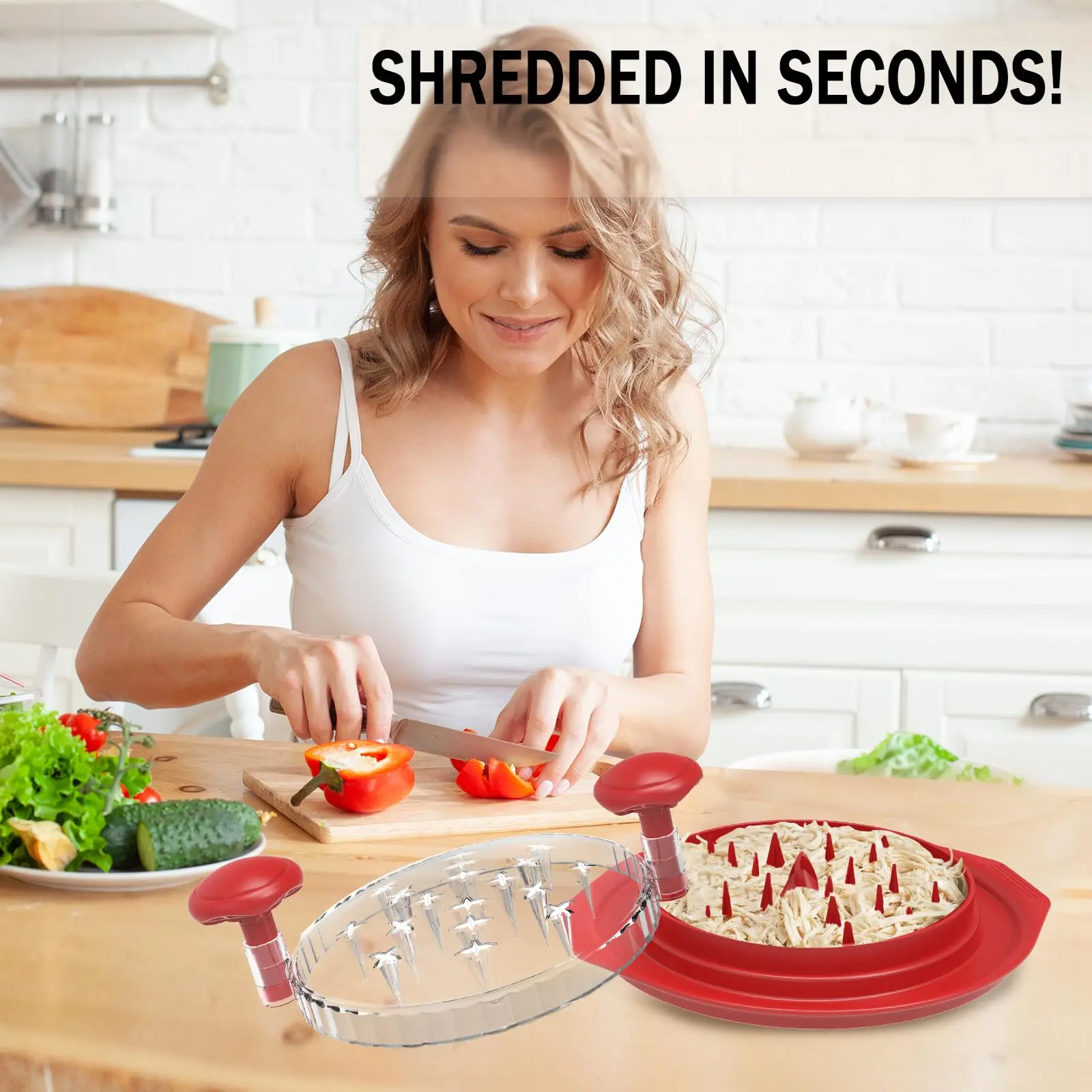 Chicken Shredder Chicken Shredder Tool Twist Visible Chicken Breast Shredder Meat Chopper Kitchen Essentials Gadgets BPA Free Anti-Slip