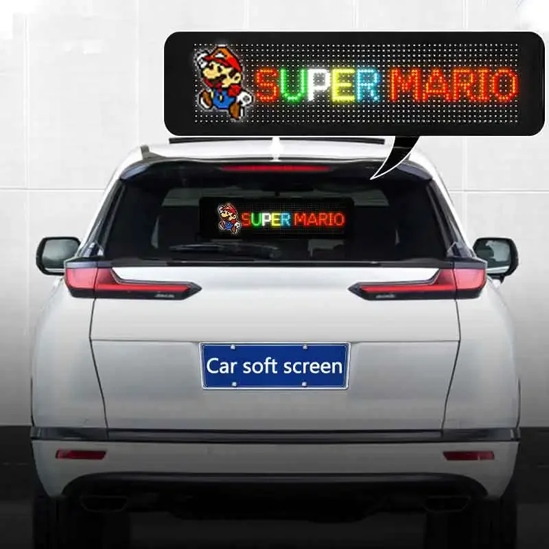 App Programmable Car LED Light Panel Digital Advertising Flexible Led Car Display Board Scrolling Bright  Sign Wireless Smart flexible led panel digital message moving soft led sign board rgb text matrix module screen advertising running led car display