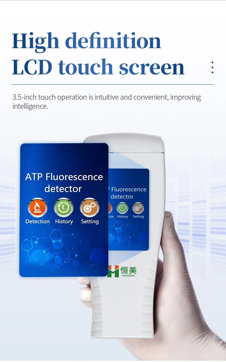 Portable ATP Fluorescence Tester, Rechargeable Handheld Fluorescent Microbial Su