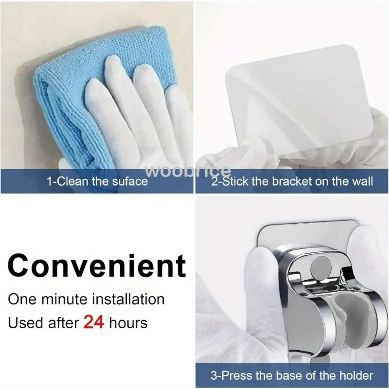 Shower holder suction cup holder 360&deg; adjustable Showerhead plating Shower rail head Bathroom wall mount bracket