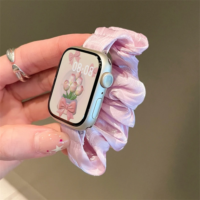 Scrunchie Girly Apple Watch Bands Recoppa Cute Print Elastic