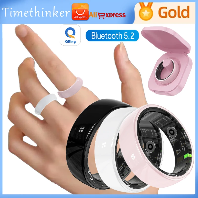 R12 Smart Ring with Charging Case ceramic ring Waterproof Women Health Ring Heart Rate Sleep Monitor Gesture Control SmartRing - 3